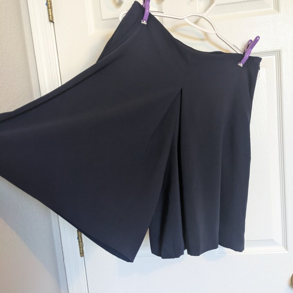 VTG Y2K Ralph Lauren NAUTICAL NAVY SPLIT SKIRT | 8 |  POCKETS!  Stretch! | EUC